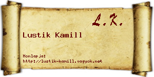 Lustik Kamill névjegykártya
